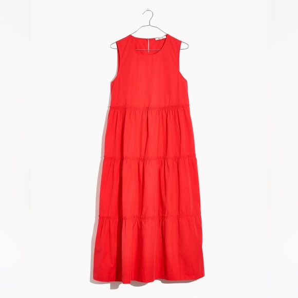 Madewell cattail tiered midi dress - Picture 5 of 16